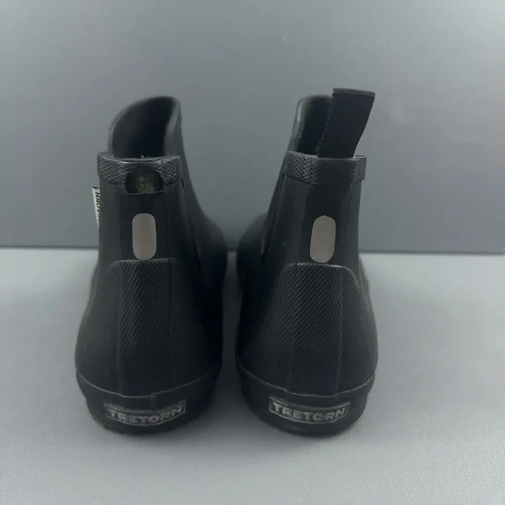 Tretorn Bo Mens Chelsea Rain Boots Black Rubber Waterproof Ankle EU 44 US 11